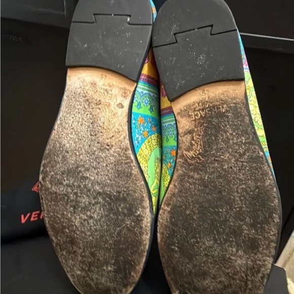 Versace Women's Vibrant Blue and Orange Loafers - Picture 4 of 5